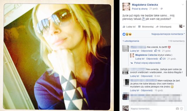 Magdalena Cielecka pochwaliła się... tatuażem!