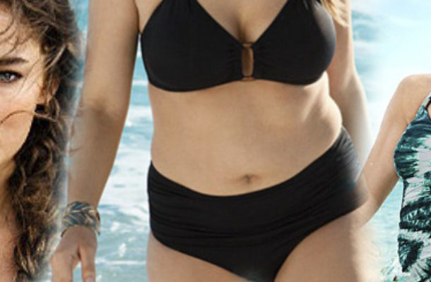 Puszysta modelka reklamuje kostiumy kąpielowe H&M