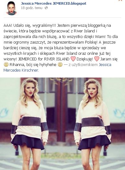 Jessica Mercedes projektuje dla tej samej marki, co Rihanna! Jessica Mercedes projektuje dla tej samej marki, co Rihanna!