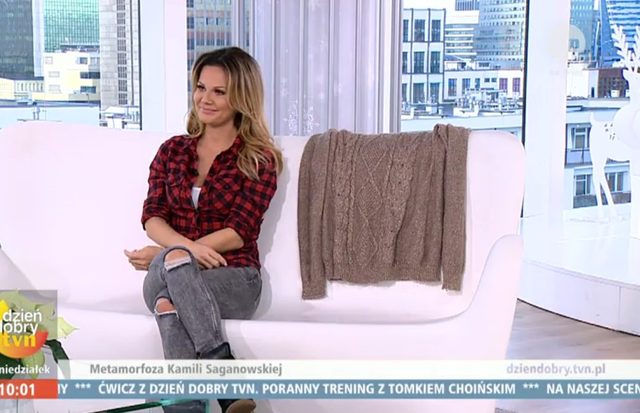 Kamila Saganowska i sweter, który nosiła przed schudnięciem