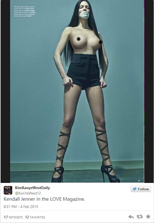 Kendall Jenner z powiększonym biustem topless... (FOTO)