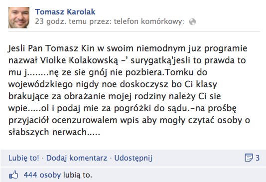 Tomasz Karolak pozywa Magiel Towarzyski