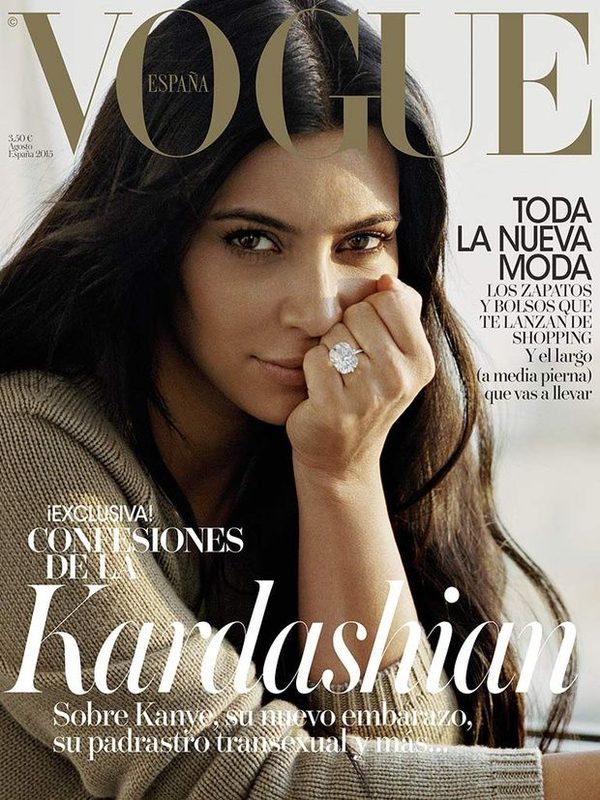 Kim Kardashian kompletnie BEZ MAKIJAŻU w hiszpańskim Vogue