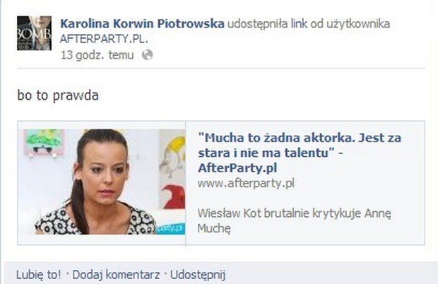 Anna Mucha to żadna aktorka. Jest za stara i nie ma talentu! Anna Mucha to żadna aktorka. Jest za stara i nie ma talentu!