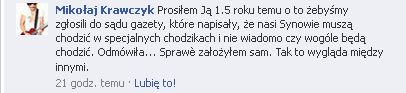 Krawczyk do fanki: Zdradziłeś? Co ty piszesz? Nie wstyd Ci?