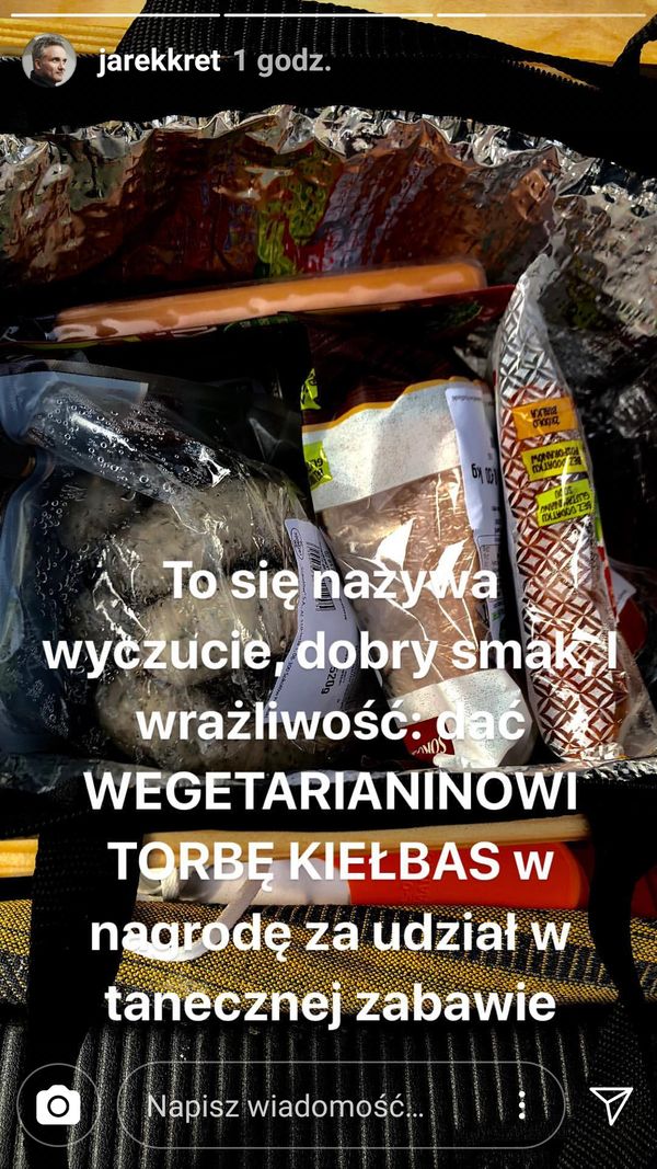 Jarosław Kret dostał TORBĘ KIEŁBAS za udział w Tańcu z gwiazdami