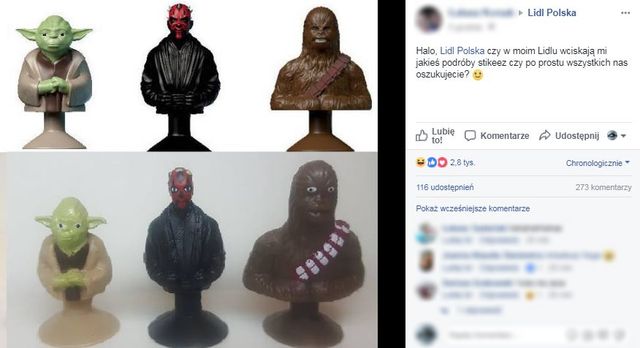 Yoda ma ZEZA, a Chewbacca TAMPONY na wyposażeniu - klienci Lidla rozczarowani