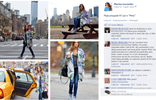 Marina Łuczenko chwali się zdjęciami z Nowego Jorku