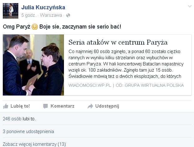 Maffashion po zamachach w Paryżu: Boję się