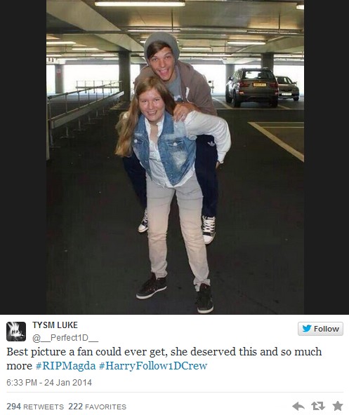 One Direction składa hołd polskiej fance, która zginęła... One Direction składa hołd polskiej fance, która zginęła...