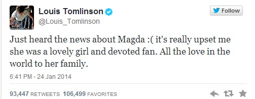 One Direction składa hołd polskiej fance, która zginęła... One Direction składa hołd polskiej fance, która zginęła...