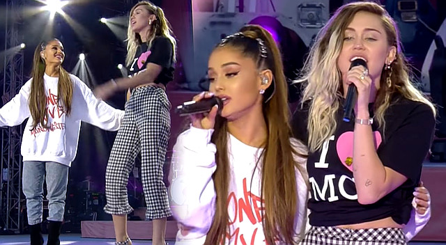 Ariana Grande i Miley Cyrus razem w Manchesterze (VIDEO)