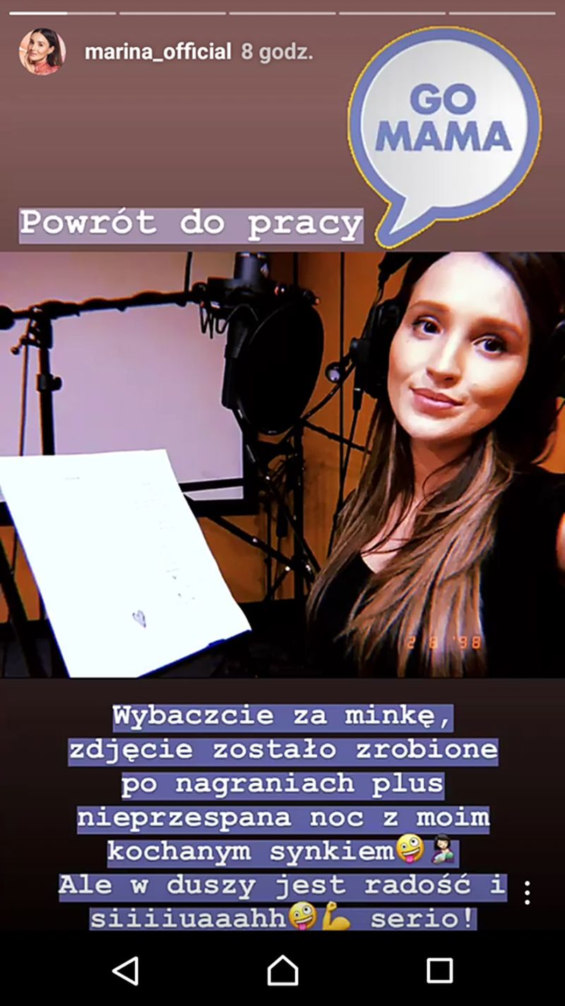 Marina wróciła do pracy MIESIĄC po narodzinach Liama