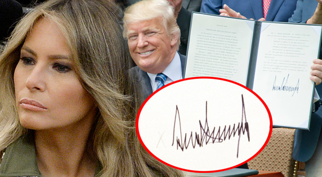 Gdy przyjrzysz się podpisowi Melanii Trump, zastanowi Cię JEDNA rzecz