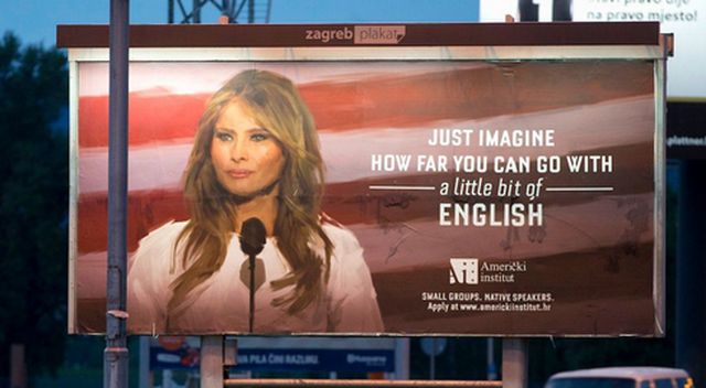 Szkoła językowa wykorzystała wizerunek Melanii Trump. Obrazili ją? Szkoła językowa wykorzystała wizerunek Melanii Trump. Obrazili ją?