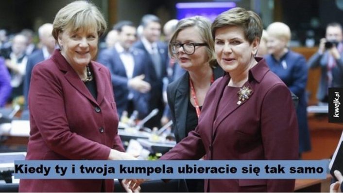 Szydło i Merkel w Brukseli w podobnych garsonkach (MEMY)
