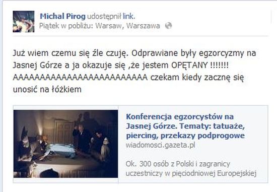 Michał Piróg krytycznie o Kościele