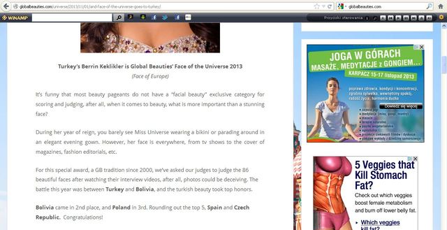 Paulina Krupińska jako 3. na Miss Universe