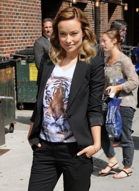 Olivia Wilde z tygrysem u Lettermana (FOTO)