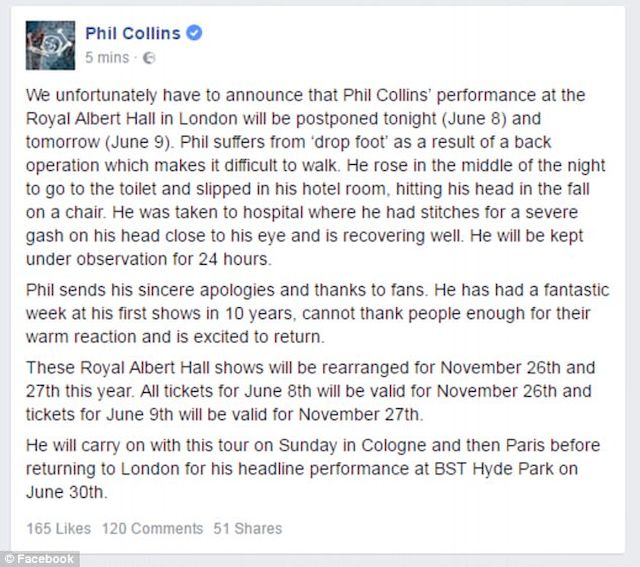 Phil Collins trafił do szpitala! Co stało się z legendarnym artystą?