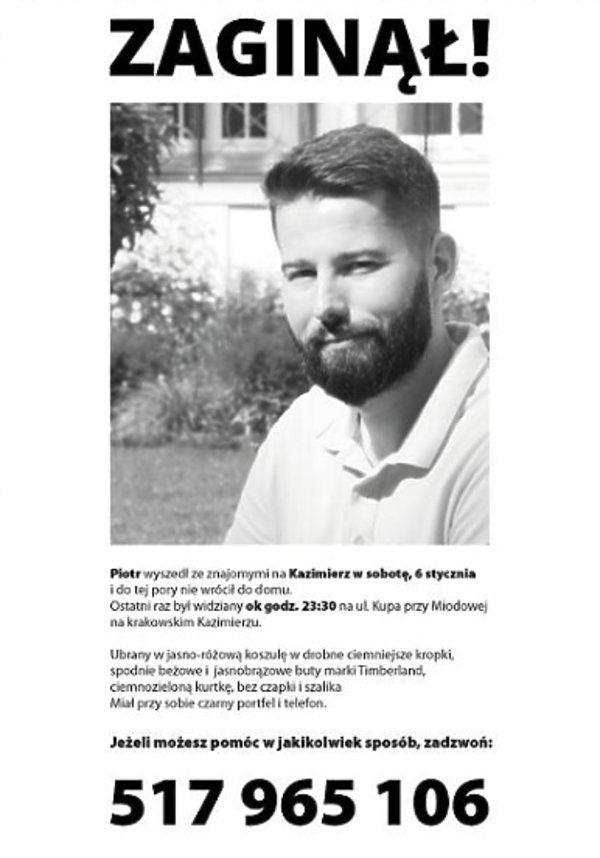 Policja o zaginięciu Piotra Kijanki: Jest to dziwna sprawa