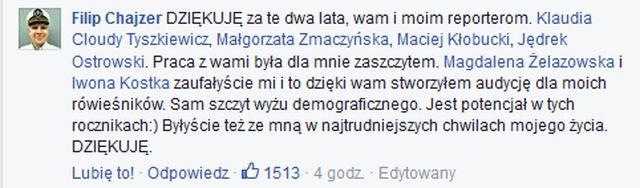 Filip Chajzer został zwolniony z Czwórki!