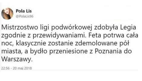 Pola Lis o kibicach: Bydło