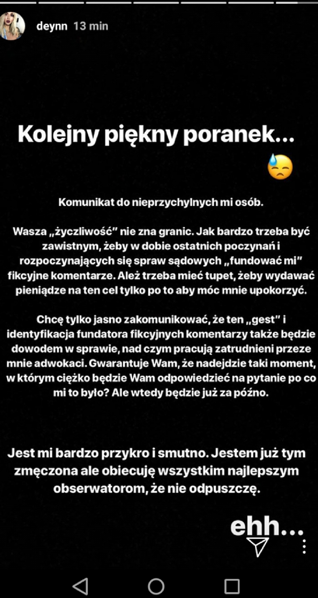 Deynn odstaw sterydy, bo ci j*ja urosną. Marita znowu grozi hejterom!