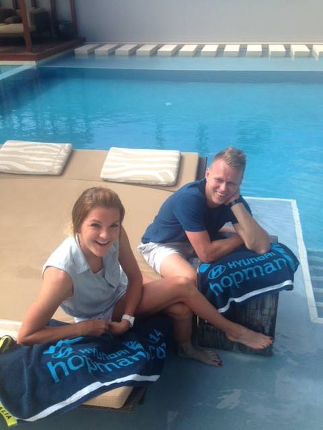 Agnieszka Radwańska z Grzegorzem Panfilem na basenie (FOTO)
