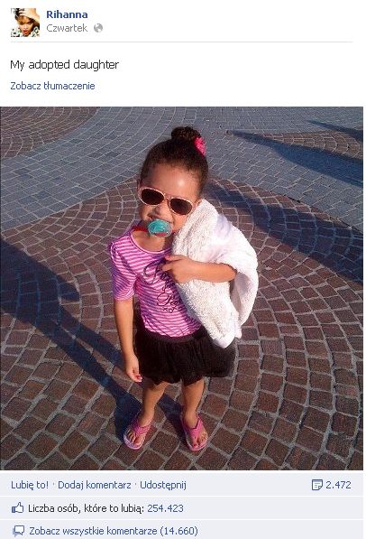 Rihanna: Moja adoptowana córka (FOTO)