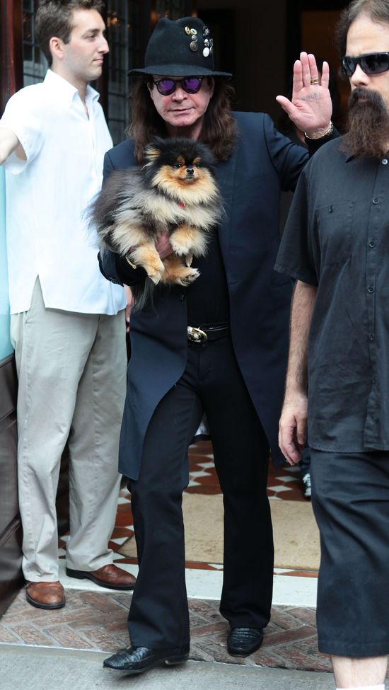 Ojciec heavy metalu z pieskiem na ręku (FOTO)