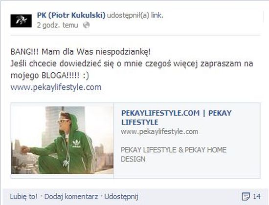Pikej został blogerem! Pikej został blogerem!