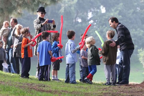 Gwen Stefani z rodziną na imprezie urodzinowej