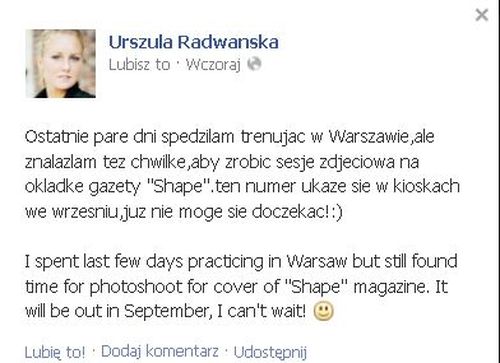 Urszula Radwańska też stanęła przed obiektywem aparatu
