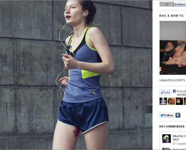 Krew i brudne tampony w sesji modowej