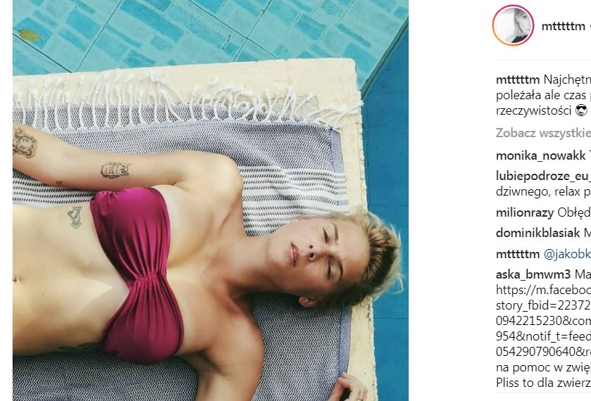 Szczuplutka Marta Wierzbicka w BIKINI - widać jej tatuaże
