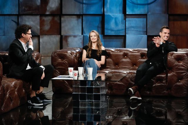 Wiktoria Gąsiewska u Kuby Wojewódzkiego, a obok niej gwiazda futbolu Wiktoria Gąsiewska u Kuby Wojewódzkiego, a obok niej gwiazda futbolu