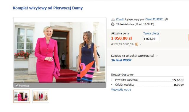 Komplet od Pierwszej Damy, występ Oli Ciupy... Co można licytować na WOŚP?