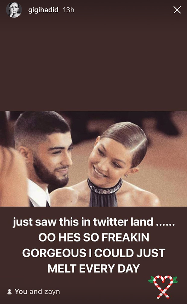 Gigi Hadid deklaruje miłość Zaynowi na swoim Instagramie