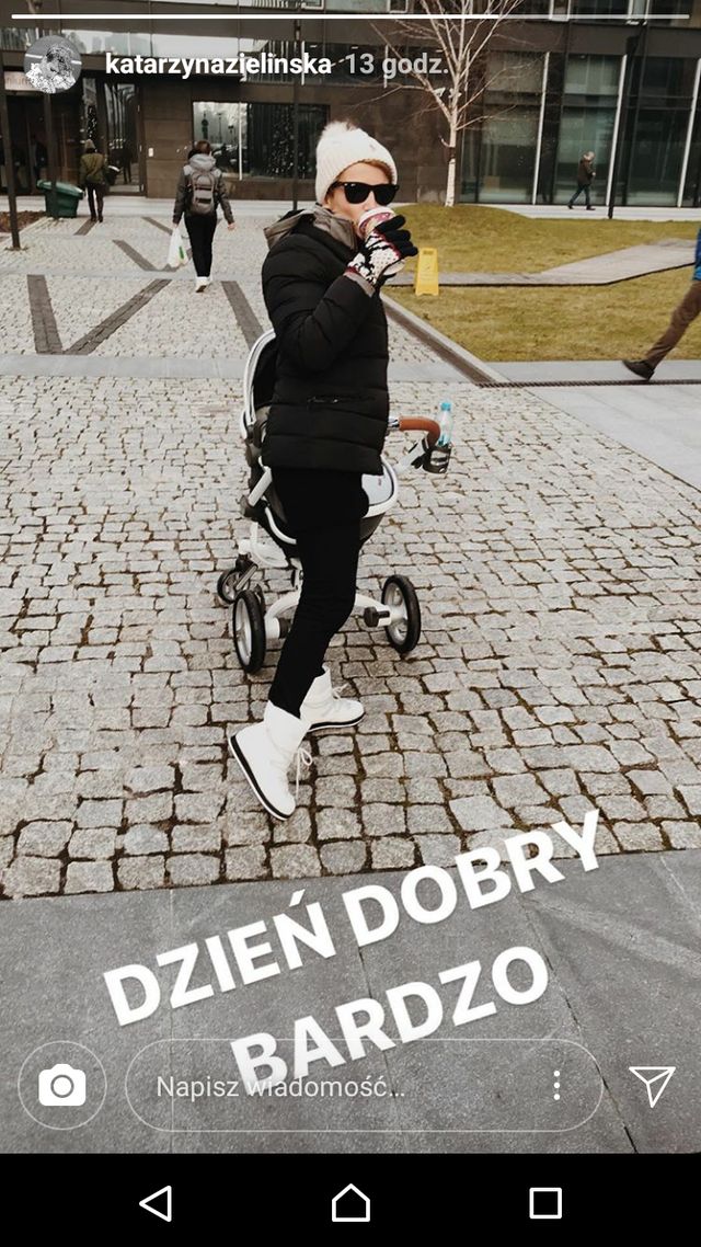 Kasia Zielińska na pierwszych spacerach z synkiem (Instagram)