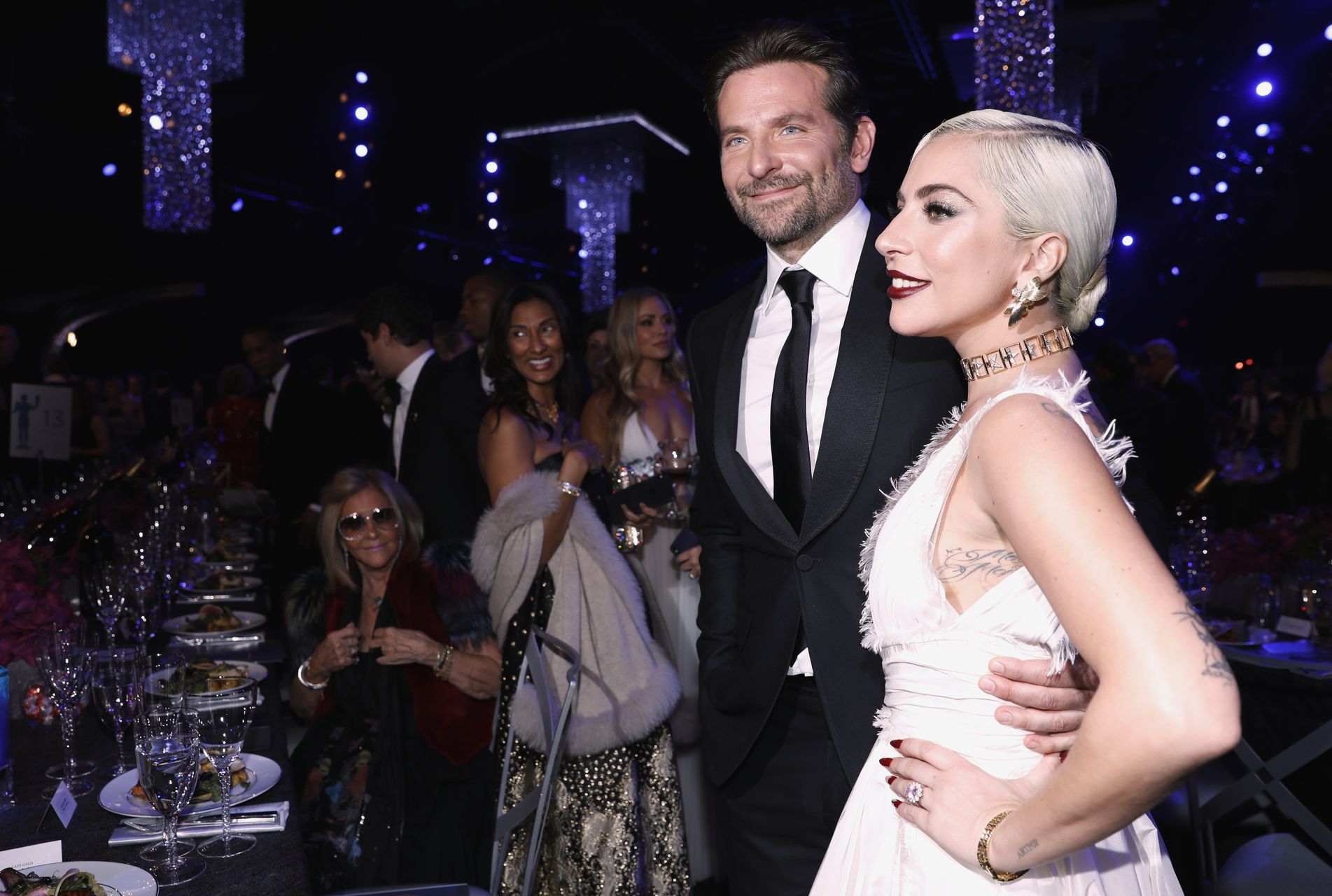 Paweł Pawlikowski na wspólnym zdjęciu z Gagą i Cooperem