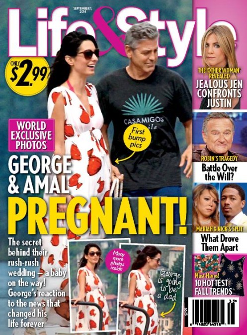 U narzeczonej Clooneya widać już ciążowy brzuszek