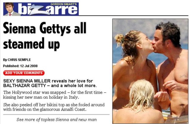 Sienna Miller topless z żonatym facetem