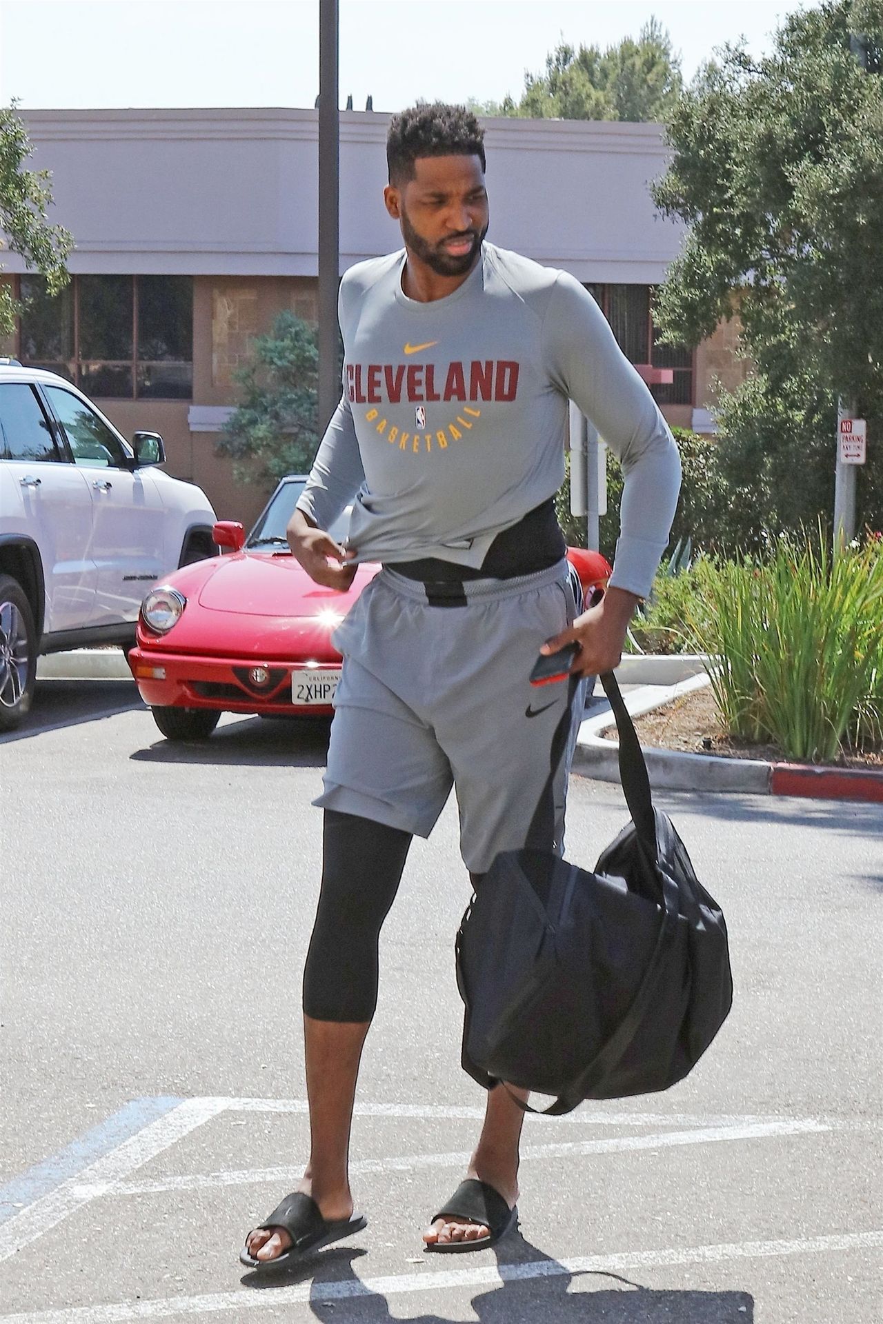 *EXCLUSIVE* Tristan Thompson looks ready for a workout arriving at the gym Tristan Thompson