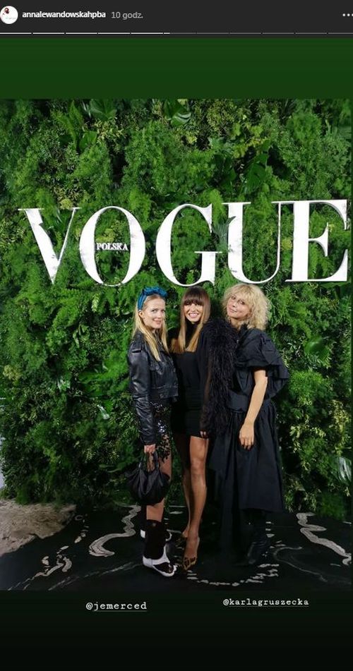 Anna Lewandowska w seksownej mini z piórami na imprezie polskiego Vogue
