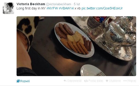 Co jada Victoria Beckham zmęczona przygotowaniami do NYFW? 