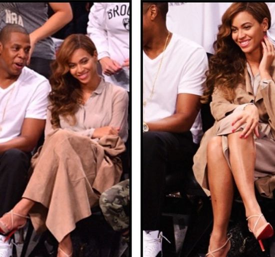 Beyonce z mężem na meczu koszykówki (FOTO)