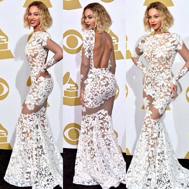 Beyonce odchudzała się przed występem na rozdaniu Grammy? - beyonce biała suknia 