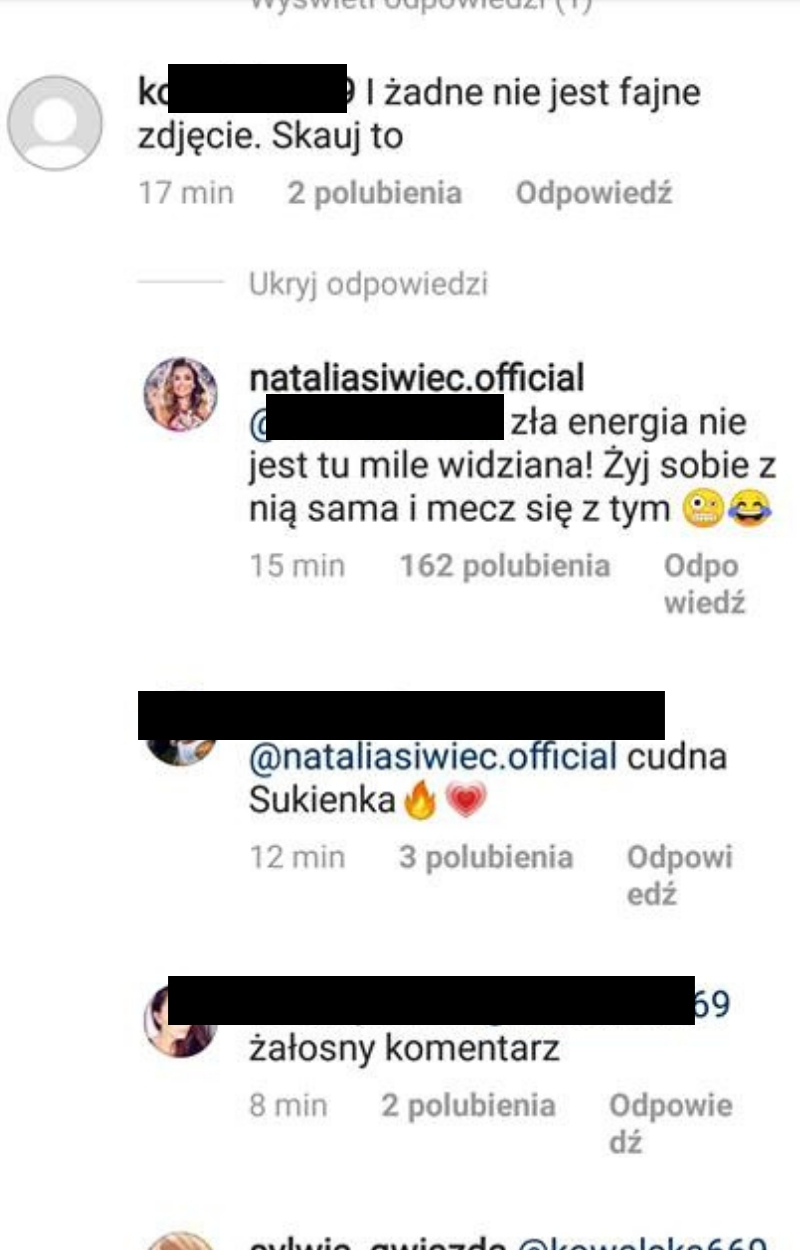 Mocne słowa Natalii Siwiec do jednej z internautek na Instagramie