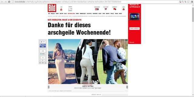 Bild pokazał gołą pupę Kate Middleton (FOTO)